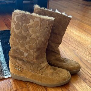 🆕 Coach Suede Monogram Winter Boots
